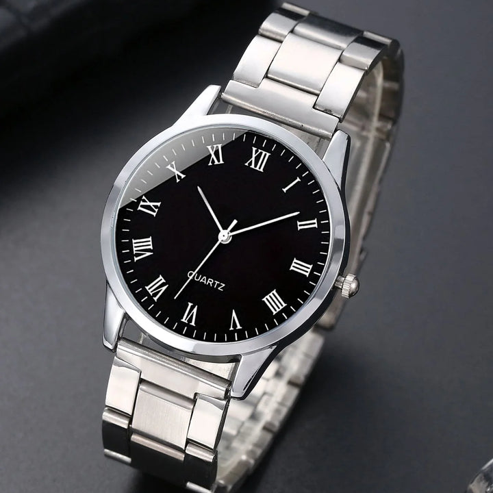 2PCS minimalist alloy Roman Men and women quartz expression pair watch set as a gift for lovers