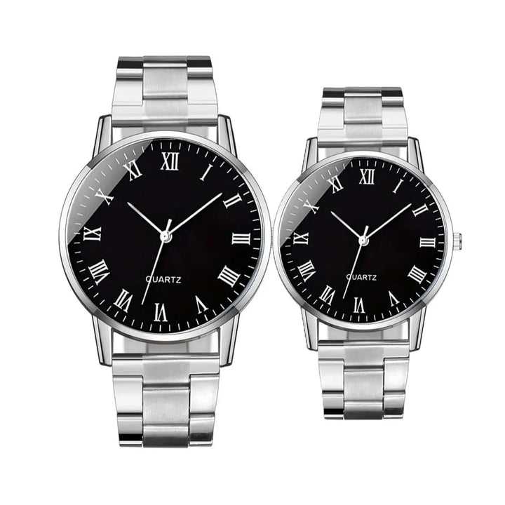 2PCS minimalist alloy Roman Men and women quartz expression pair watch set as a gift for lovers