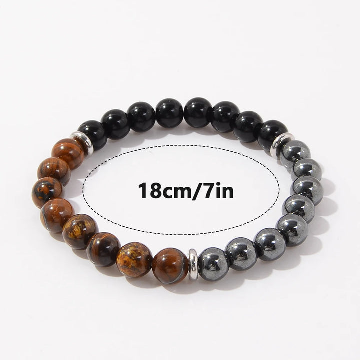 Triple Protection Bracelet:Tiger Eye, Black Obsidian, & Hematite 8mm Round Protection Crystals (Gemstone Stretch Bracelet)