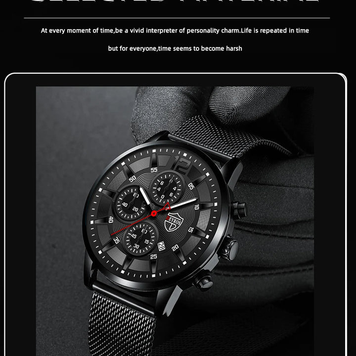 DEYROS Mens Fashion Minimalist Watches Men Business Casual Quartz Watch Simple Male Stainless Steel Mesh Band Clock Reloj Hombre