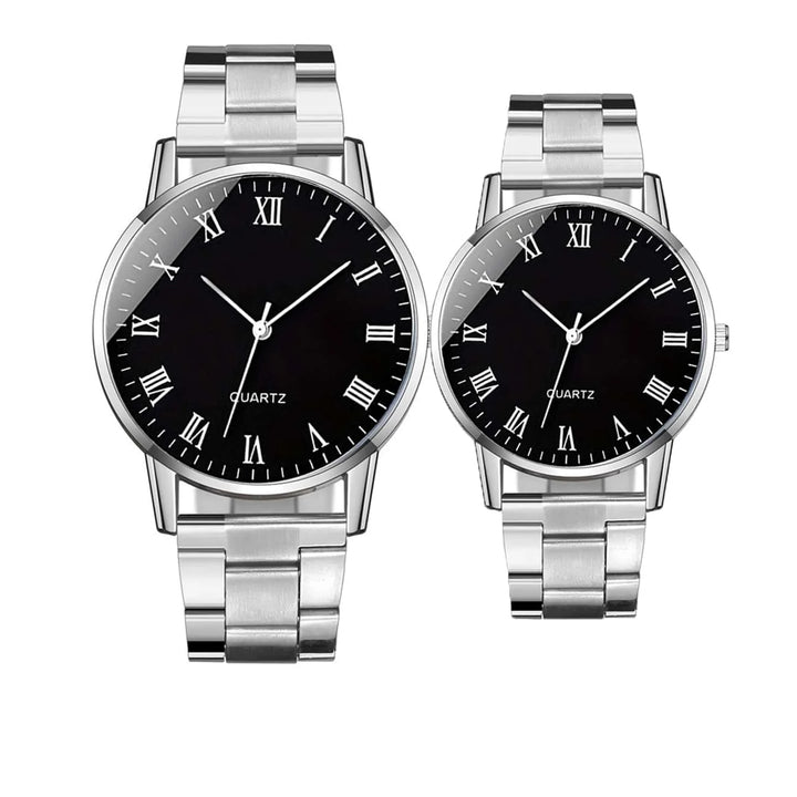 2PCS minimalist alloy Roman Men and women quartz expression pair watch set as a gift for lovers