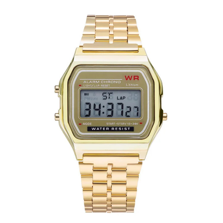 F91W Steel Strap Watches Women Watch Men Business Clock Multifunction LED Digtal Sports Wrist Watch Electronic Clock Electron wi